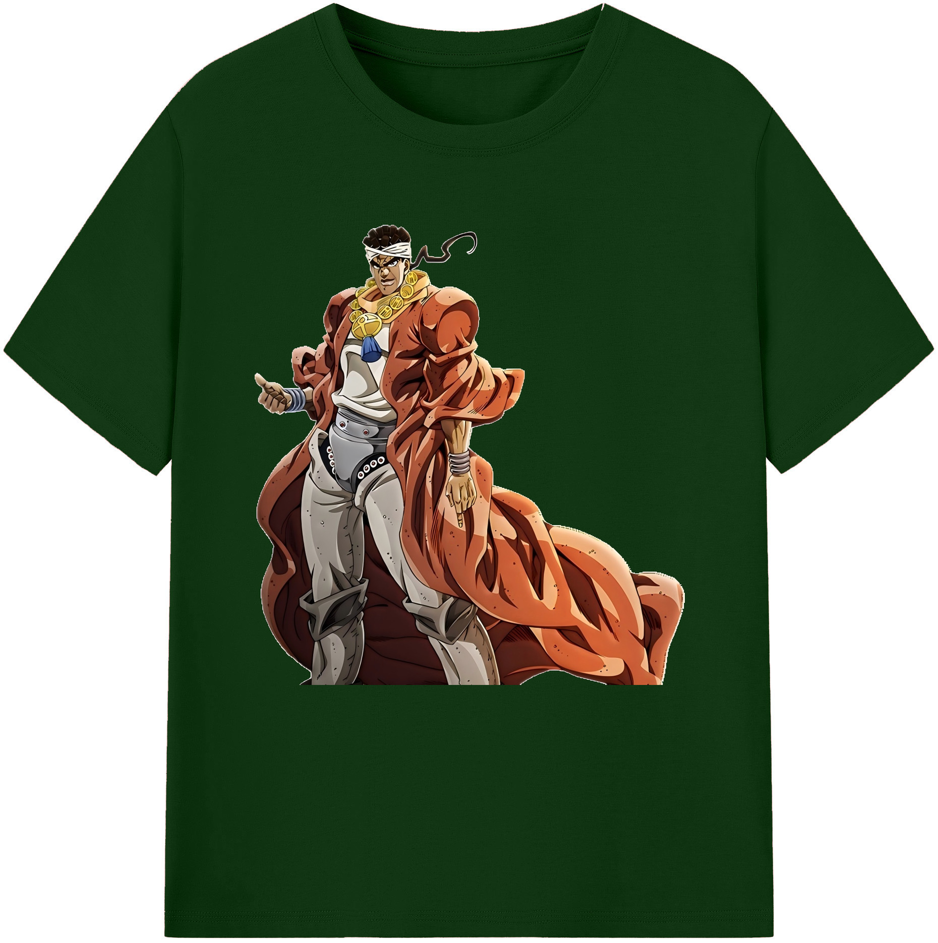 （画像用） ジョジョの奇妙な冒険 ムハンマド?アブドゥル JoJo's Bizarre Adventure Muhammad Avdol 綿100％半袖Tシャツ（フロントプリント）